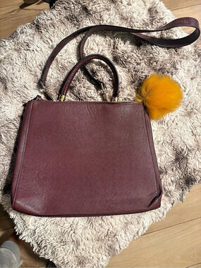 H&M Structured Shoulder Bag Burgundy